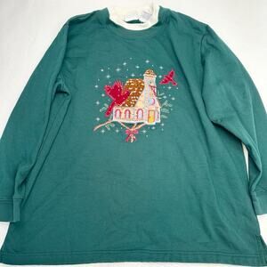 Vintage Bobbie Brooks 90s church christmas embroidered sweatshirt‎ size 14W/16W